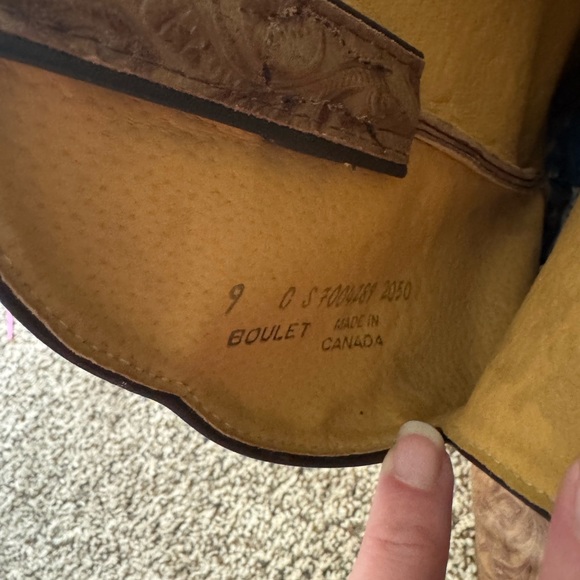 Brown Embossed Leather Cowboy Boots - Picture 2 of 2